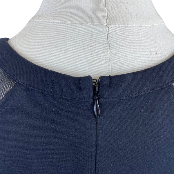 Banana Republic Womens Black Sleeveless Mesh Contrast Back Zip Blouse Size M