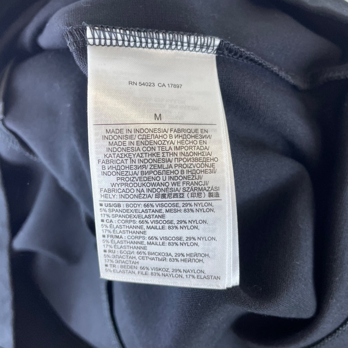 Banana Republic Womens Black Sleeveless Mesh Contrast Back Zip Blouse Size M