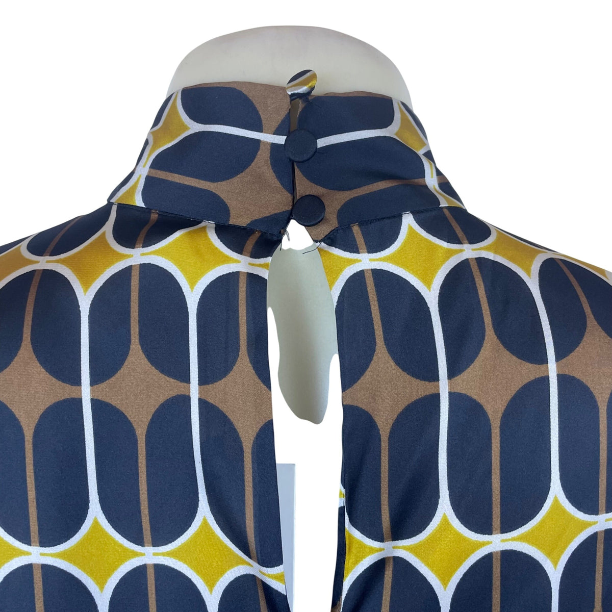 Zara Women's Multi-Color Geometric  Midi Dress Belted Long Sleeve Size S - New