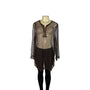 La Blanca Brown Crochet Cover-Up Dress Long Sleeves Lightweight Beachwear Sz XL