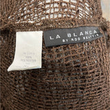 La Blanca Brown Crochet Cover-Up Dress Long Sleeves Lightweight Beachwear Sz XL