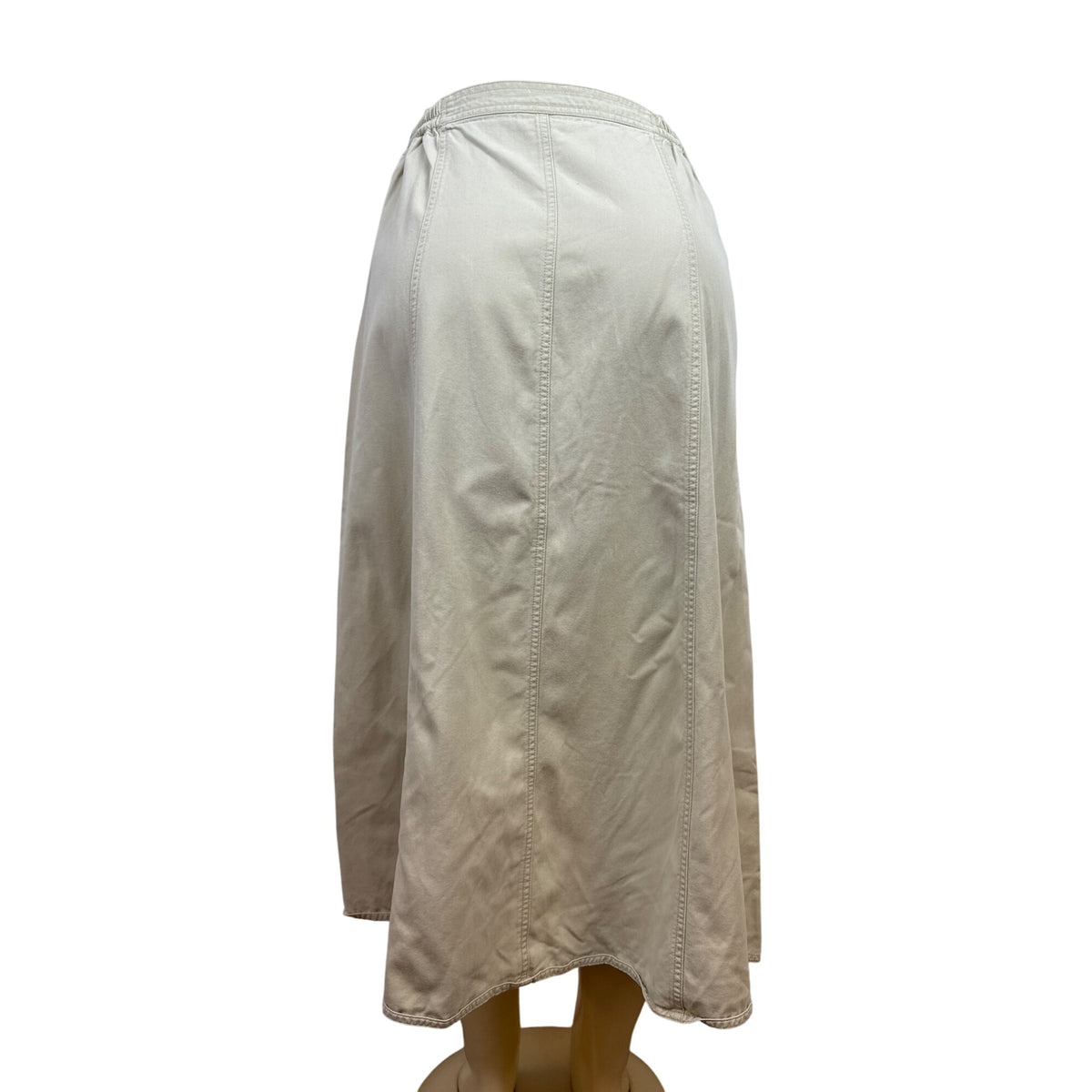 Vintage Talbots Women's Beige Button Front A Line Skirt Size 6