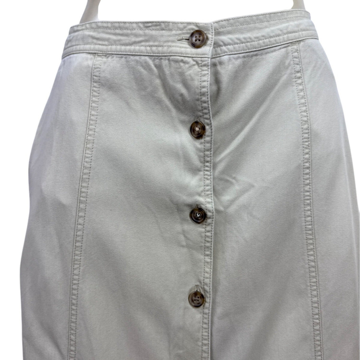 Vintage Talbots Women's Beige Button Front A Line Skirt Size 6