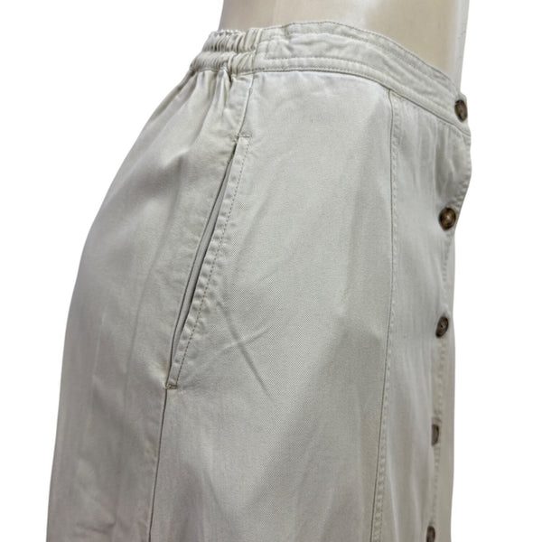 Vintage Talbots Women's Beige Button Front A Line Skirt Size 6
