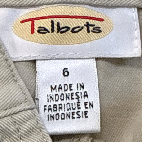 Vintage Talbots Women's Beige Button Front A Line Skirt Size 6