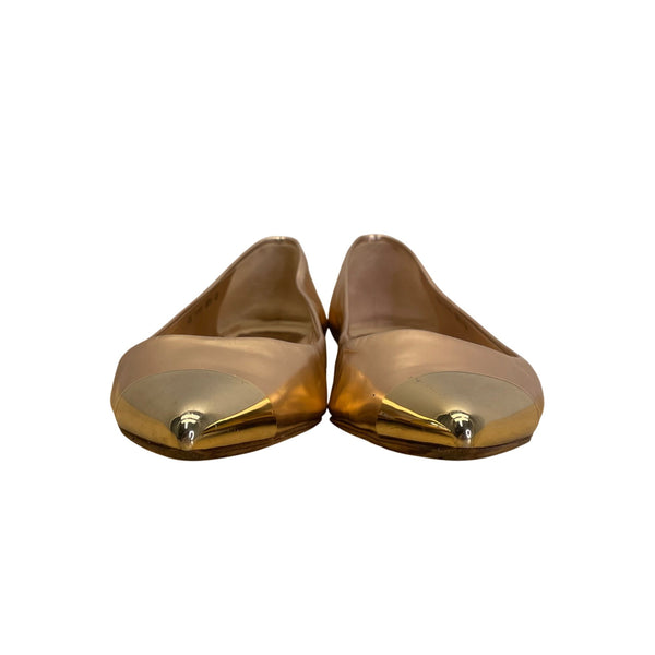 Christian Dior Women’s Gold Metallic Pointed Toe Ballet Flats Size 35.5