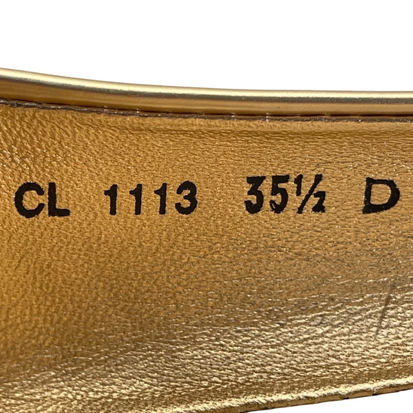 Christian Dior Women’s Gold Metallic Pointed Toe Ballet Flats Size 35.5
