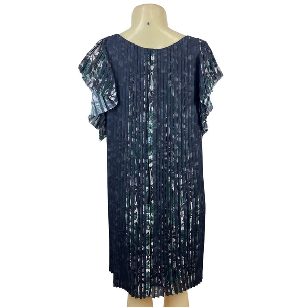 Max Studio Women’s Black Pleated Floral Pattern Dress Size M