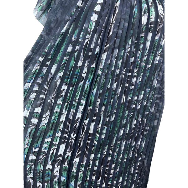 Max Studio Women’s Black Pleated Floral Pattern Dress Size M