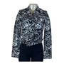 Michael Kors Womens Black & White Leather Graffiti Moto Jacket Size XXS