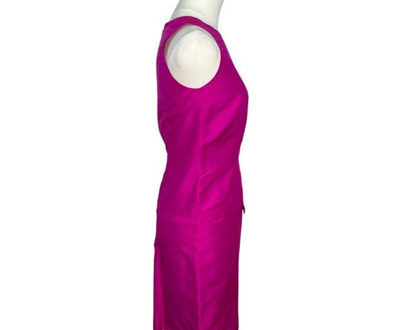 Asap Saks Fifth Avenue Hot Pink Sleeveless Silk Blend Sheath Dress Size 2