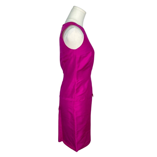 Asap Saks Fifth Avenue Hot Pink Sleeveless Silk Blend Sheath Dress Size 2