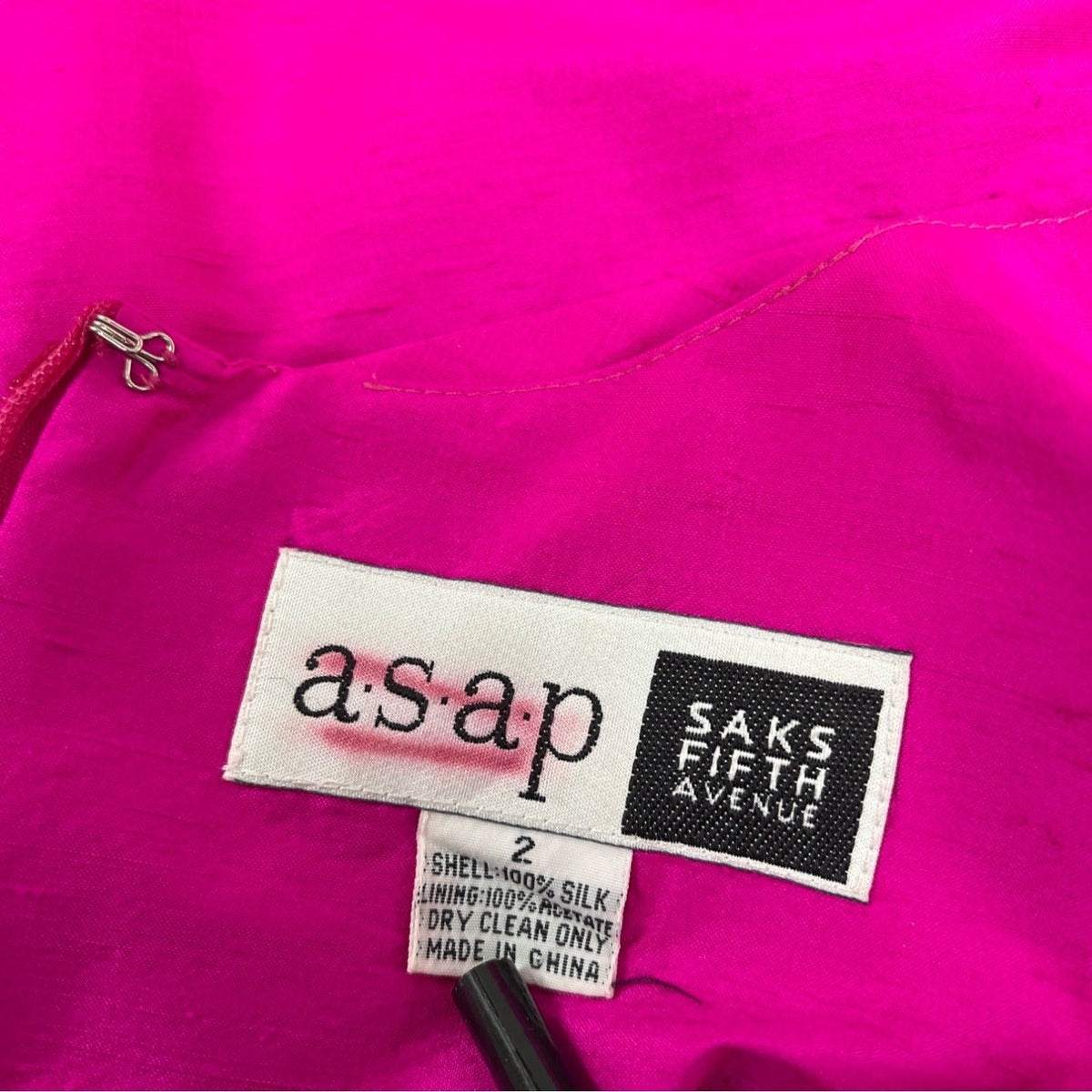 Asap Saks Fifth Avenue Hot Pink Sleeveless Silk Blend Sheath Dress Size 2