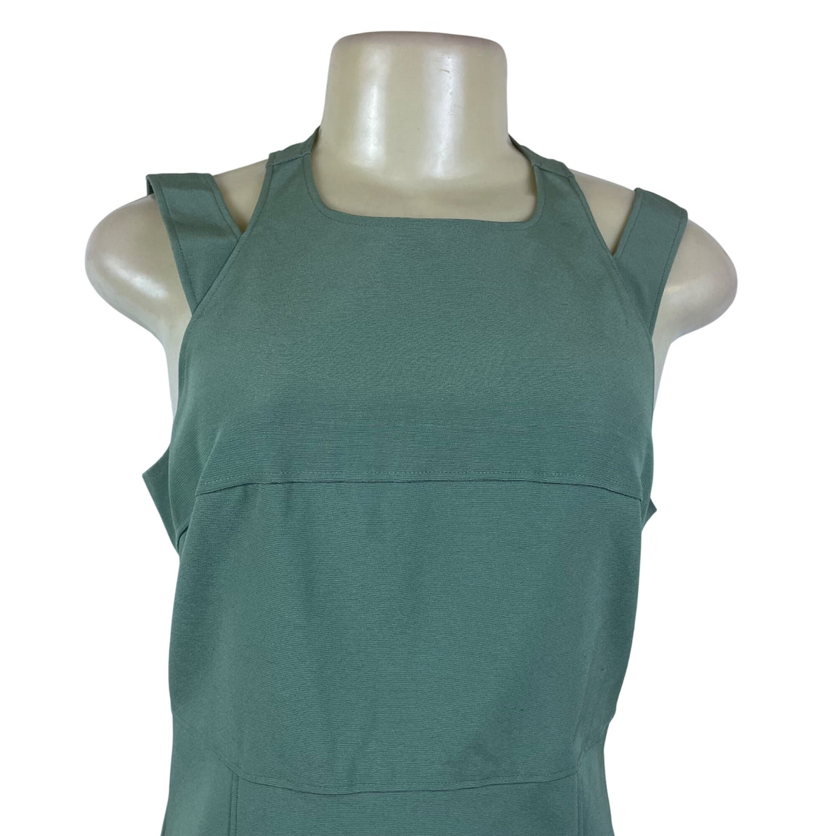 Maria Bianca Nero Womens Green Sleeveless Sheath Back Cutout Dress Sz M