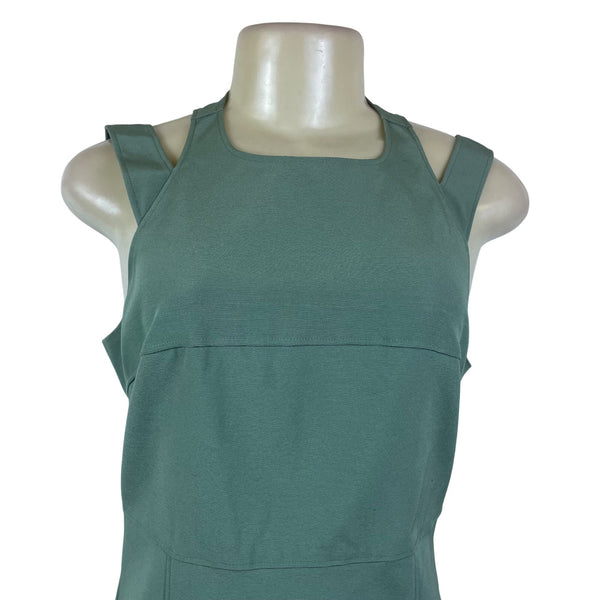 Maria Bianca Nero Womens Green Sleeveless Sheath Back Cutout Dress Sz M