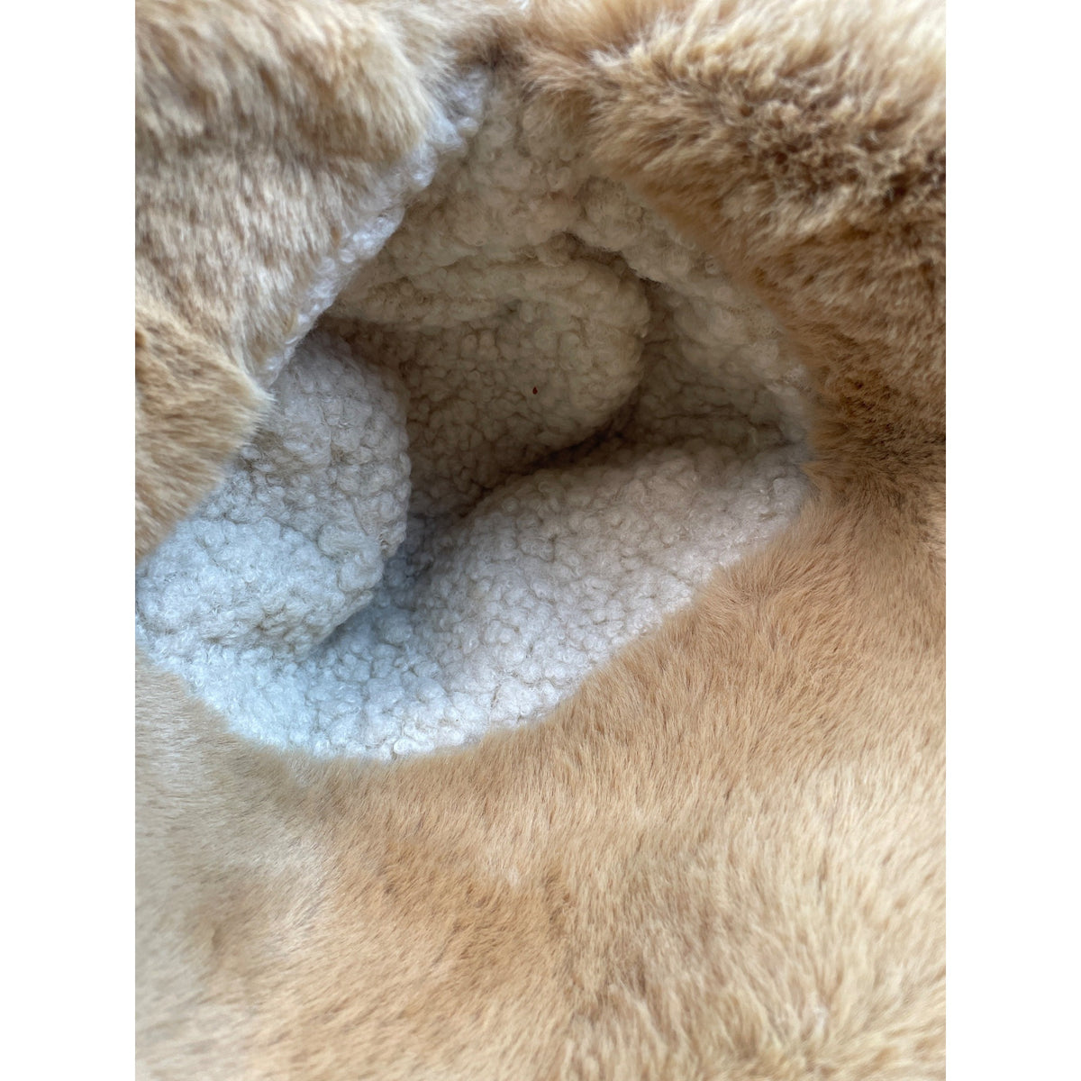 Vintage Rust Hat With Faux Fur Trim & Sherpa Lining