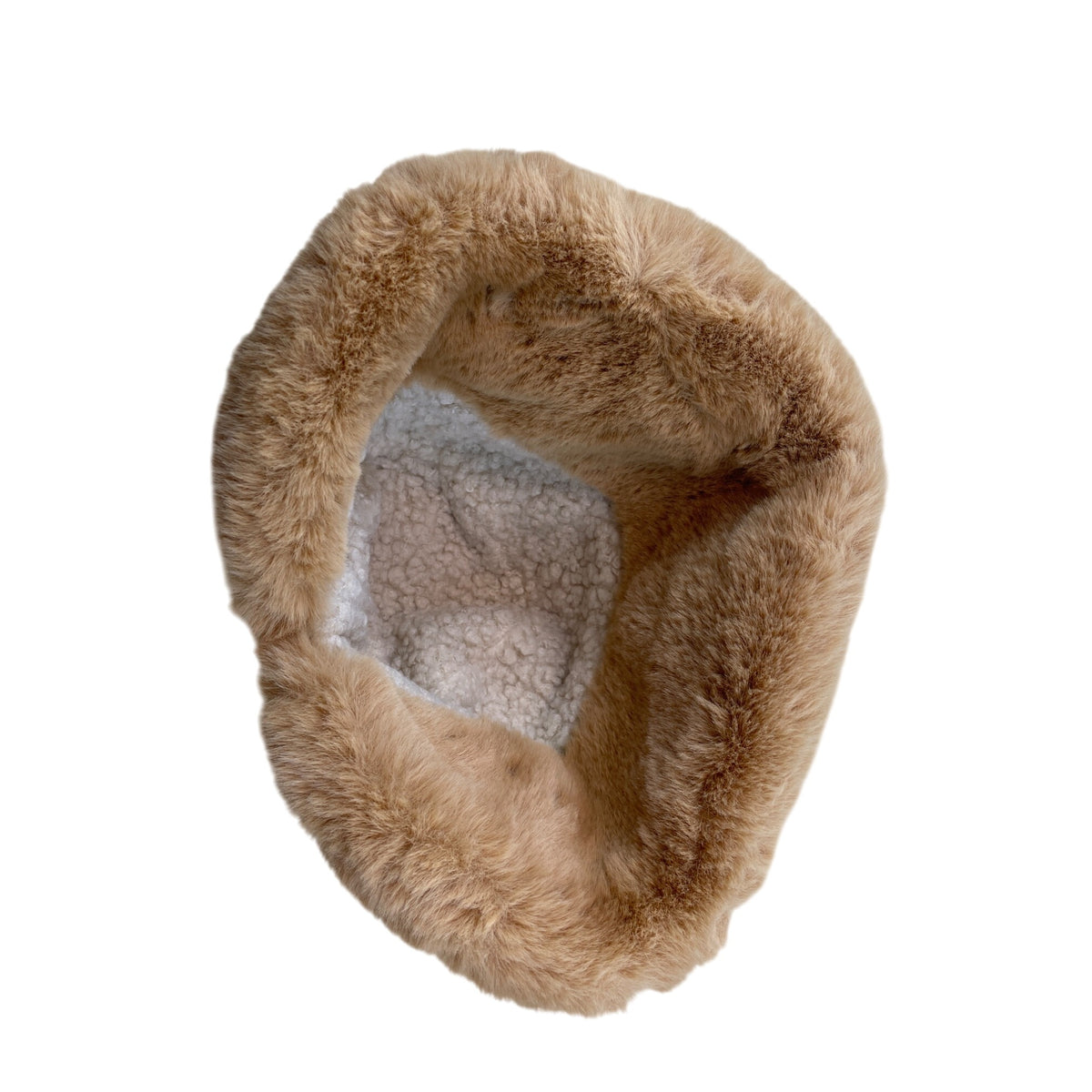 Vintage Rust Hat With Faux Fur Trim & Sherpa Lining