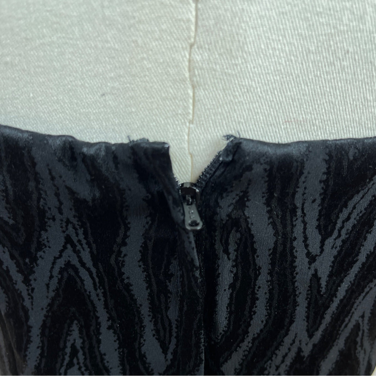 Vintage Silk Studio Women's Black Strapless Warp Cocktail Dress Size 4