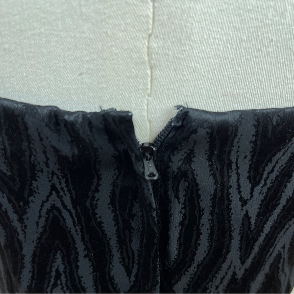 Vintage Silk Studio Women's Black Strapless Warp Cocktail Dress Size 4