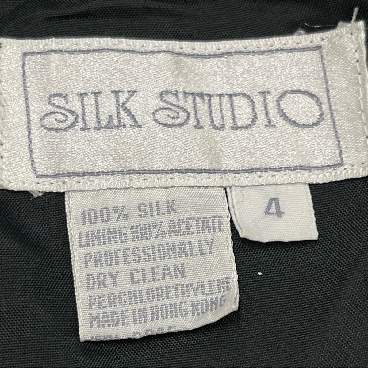 Vintage Silk Studio Women's Black Strapless Warp Cocktail Dress Size 4