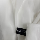 MISS ORD White Flowy Bell Sleeve Mini Dress With Deep V-Neck & Ruffle Sz S