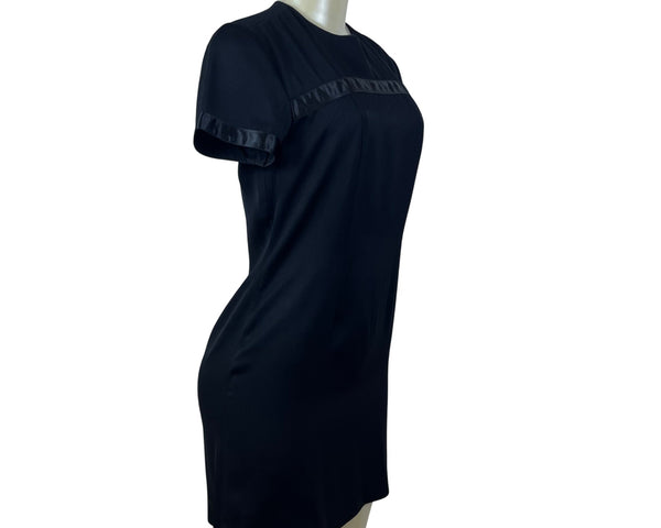 Banana Republic Womens Black Acetate Blend Short Sleeve Shift Dress Size 2