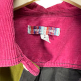Urban Outfitters Women’s Colorblock Corduroy Button-Up Shirt Vibrant Multi-Tone Long Sleeve S