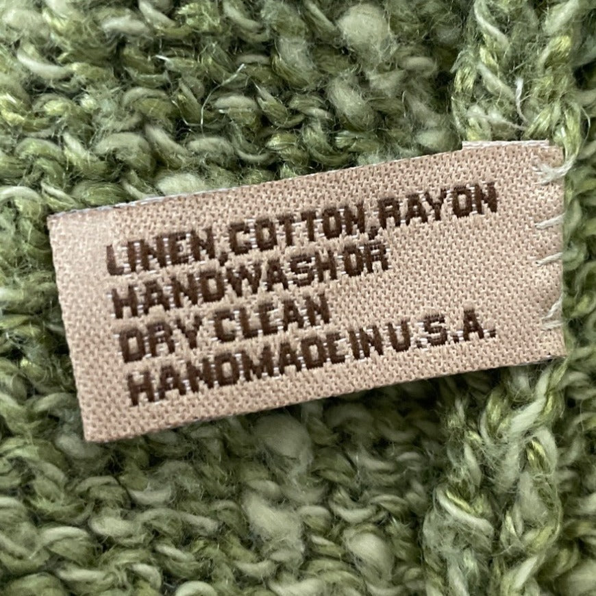 Hot Knots Green Knitted Cardigan With Gingham Accents & Large Buttons