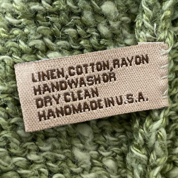 Hot Knots Green Knitted Cardigan With Gingham Accents & Large Buttons