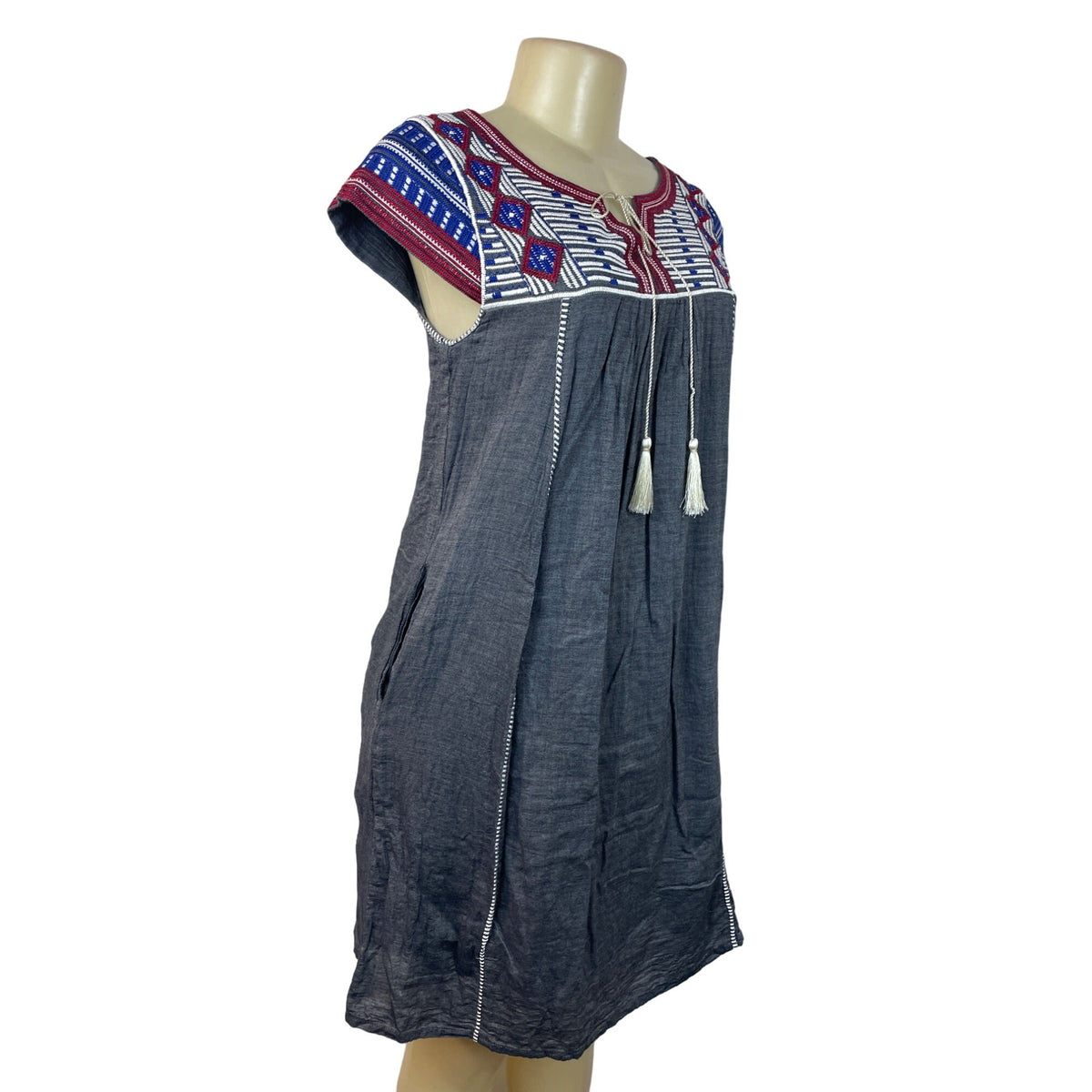 Roller Rabbit Women's Grey Geometrical A-Line Dress Sz S