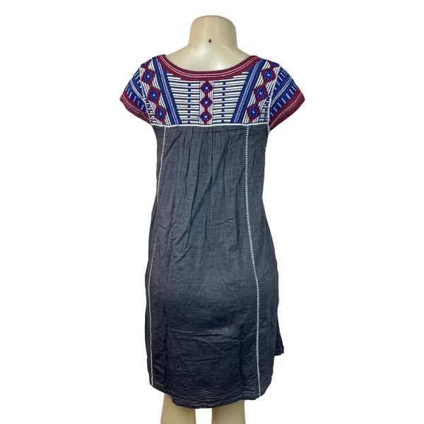 Roller Rabbit Women's Grey Geometrical A-Line Dress Sz S