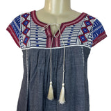 Roller Rabbit Women's Grey Geometrical A-Line Dress Sz S