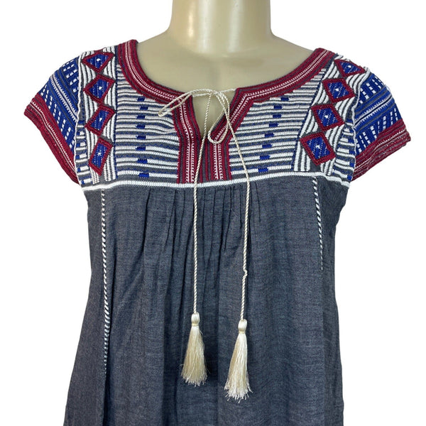 Roller Rabbit Women's Grey Geometrical A-Line Dress Sz S