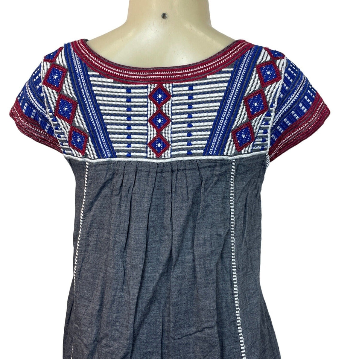 Roller Rabbit Women's Grey Geometrical A-Line Dress Sz S