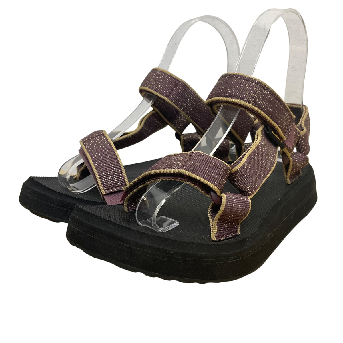 Teva Women’s Purple Textile Black Footbed Adjustable Strappy Sandals Size 5