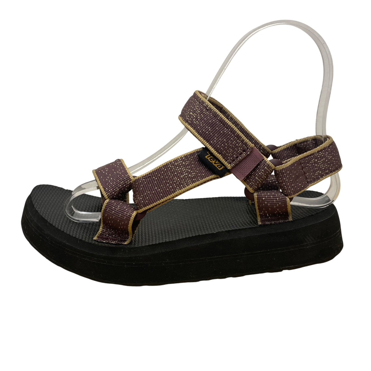 Teva Women’s Purple Textile Black Footbed Adjustable Strappy Sandals Size 5