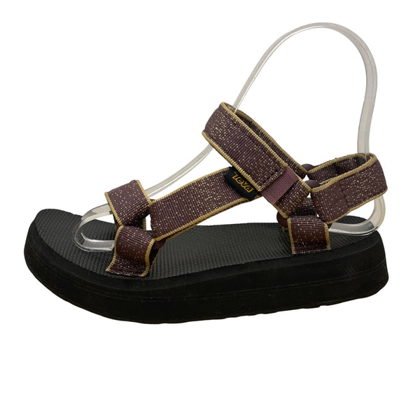 Teva Women’s Purple Textile Black Footbed Adjustable Strappy Sandals Size 5