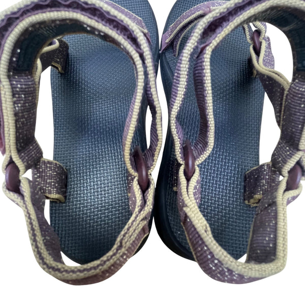 Teva Women’s Purple Textile Black Footbed Adjustable Strappy Sandals Size 5