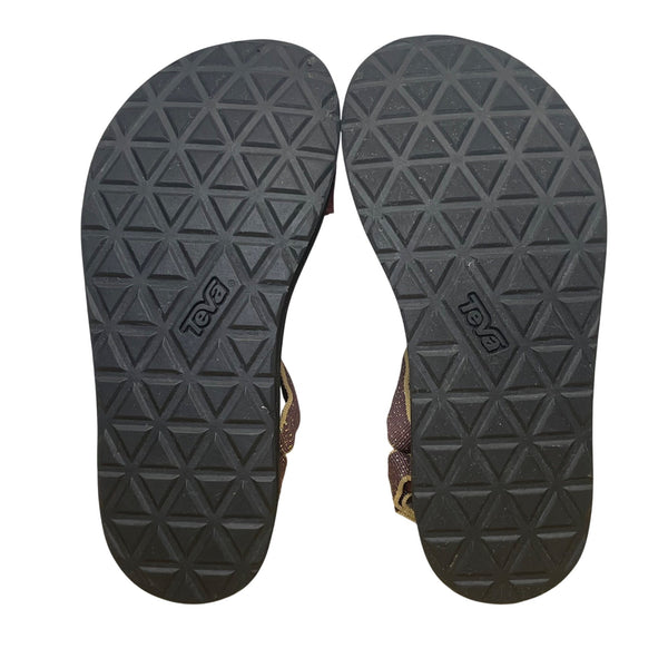 Teva Women’s Purple Textile Black Footbed Adjustable Strappy Sandals Size 5