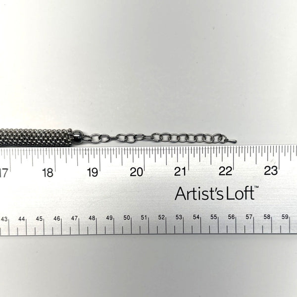 Heavy Turquoise  Cristal Accents Silver Tone Necklace and Bracelet Set - 22in