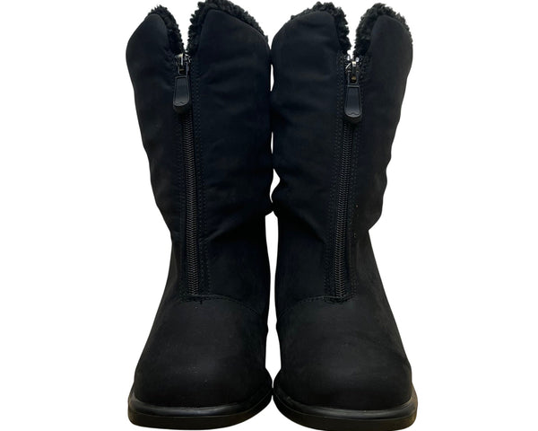 Toe Warmers Women’s Black Faux Fur Insulated Zip Front Winter Boots Size 7.5