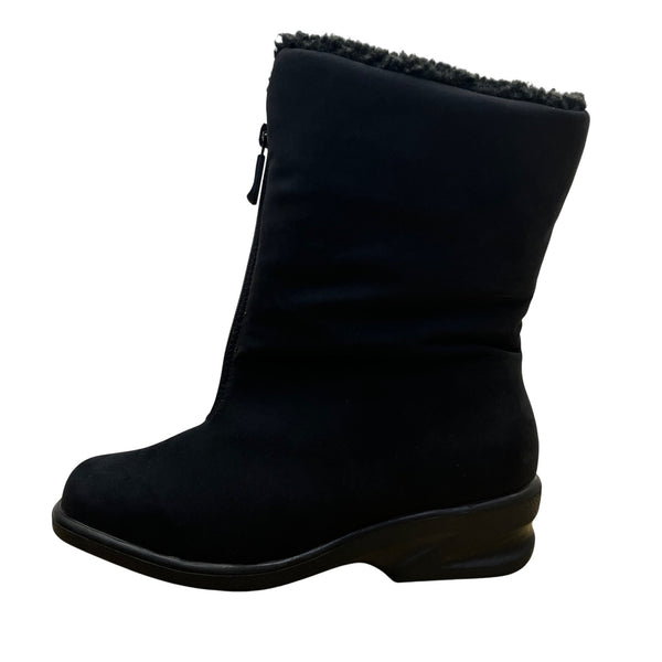 Toe Warmers Women’s Black Faux Fur Insulated Zip Front Winter Boots Size 7.5