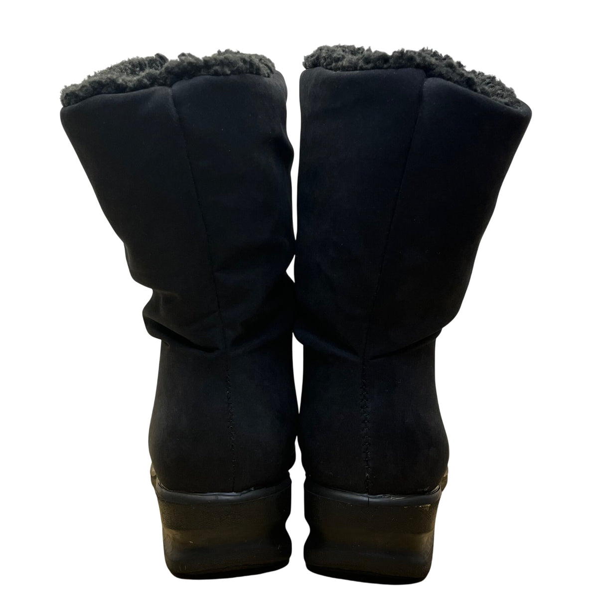 Toe Warmers Women’s Black Faux Fur Insulated Zip Front Winter Boots Size 7.5
