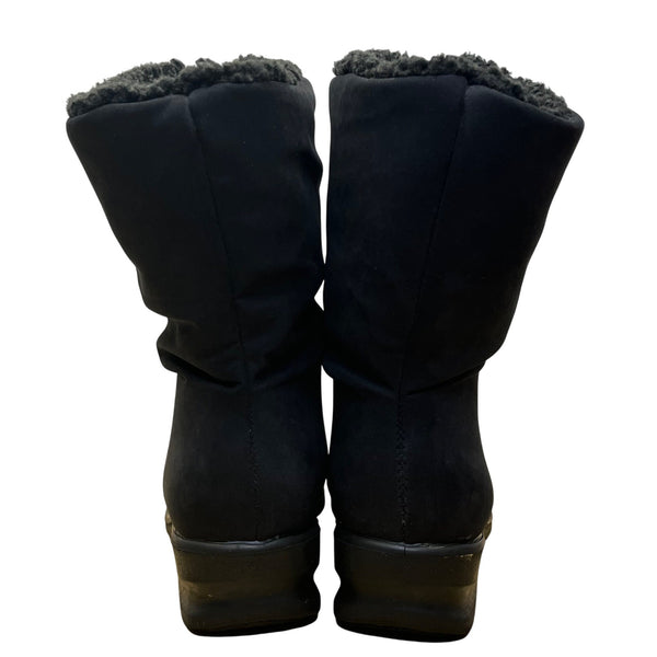 Toe Warmers Women’s Black Faux Fur Insulated Zip Front Winter Boots Size 7.5