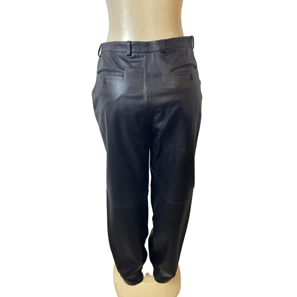 Versus Versace Women's Black Leather Pants Size 36/50