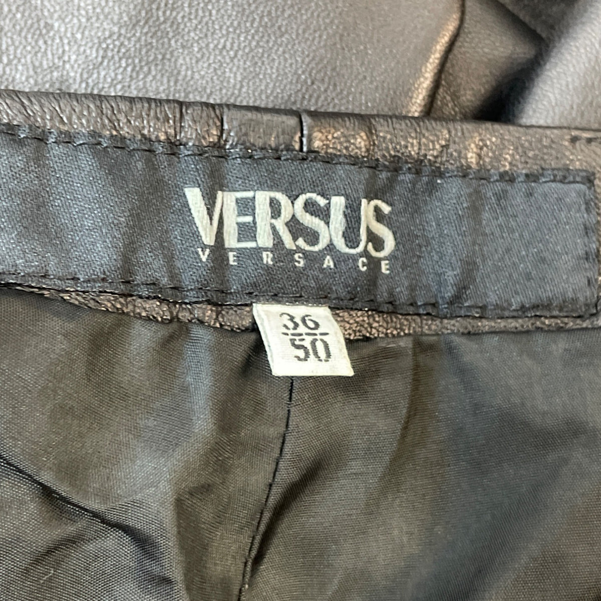 Versus Versace Women's Black Leather Pants Size 36/50