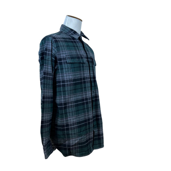 L.L.Bean Mens Green Plaid Chamois Cloth Shirt Traditional Fit Size L