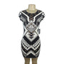 Express Women Black & White Sequin Geometric Mini Bodycon Dress Size S/P - New
