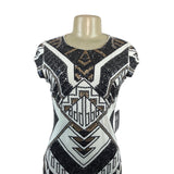 Express Women Black & White Sequin Geometric Mini Bodycon Dress Size S/P - New