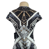 Express Women Black & White Sequin Geometric Mini Bodycon Dress Size S/P - New